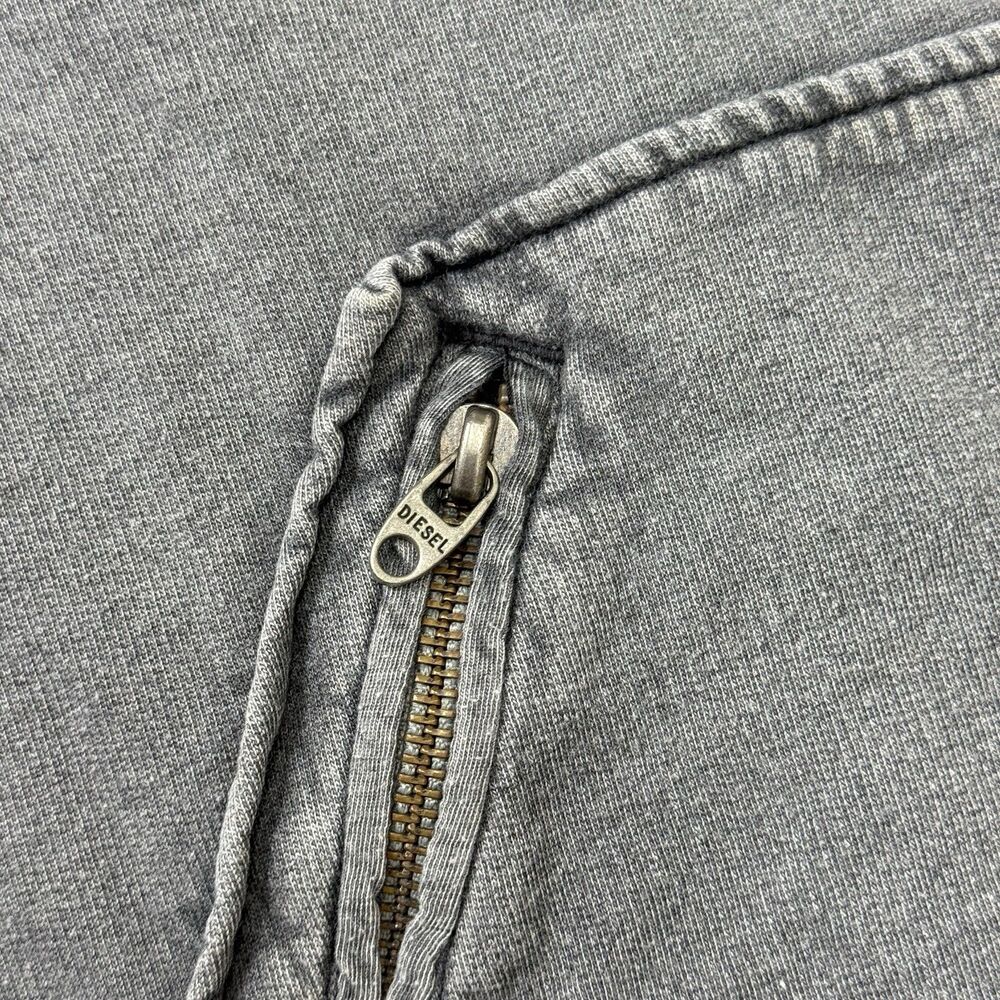 VTG Y2k Diesel Hoodie Men Small Gray Avant garde  Grunge Military Style Skater - Picture 5 of 9
